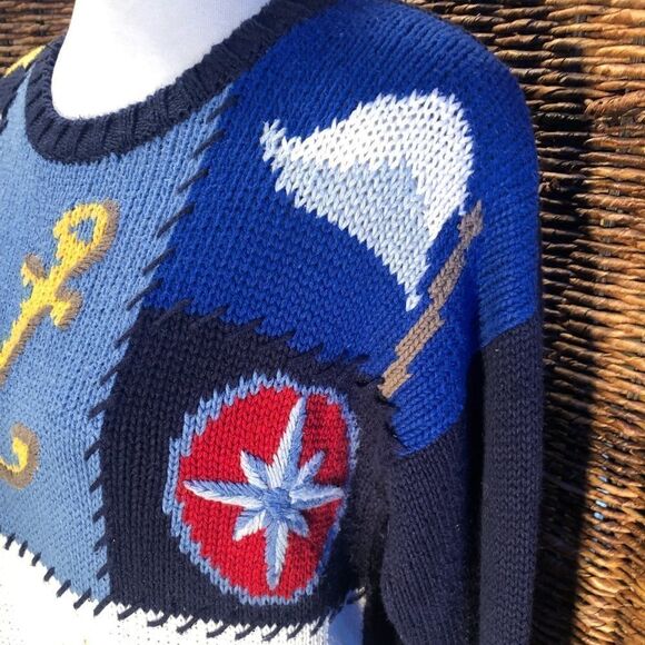 EUC! Chaus Nautical Crewneck Sweater S - Picture 6 of 10